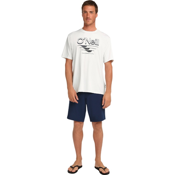 2026 O'Neill Heren Hybrid UPF Polygiene T-shirt Met Print 2850340 - Snow White